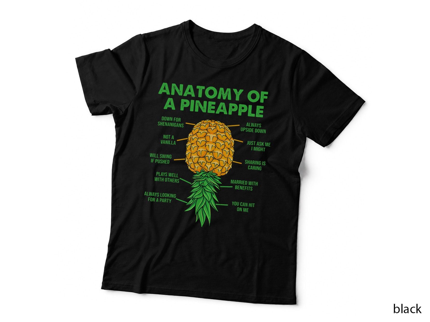 Anatomy of a Pineapple T-Shirt, Funny Sarcasm, Party Animal Apparel