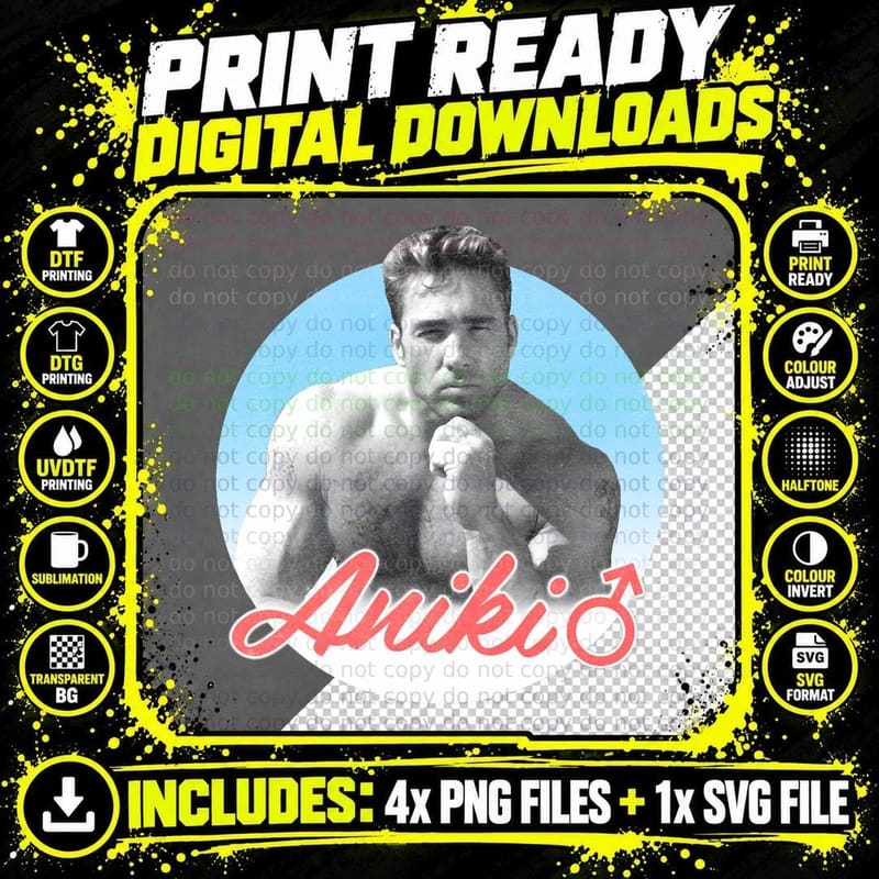 Aniki Retro Bodybuilder T-Shirt, Gachumuchi Tribute Png SVG Digital Bundle