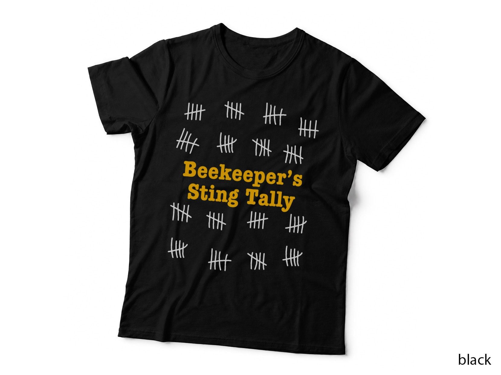 Beekeeper Sting Tally T-Shirt, Funny Apiarist Count Print, Beekeeping Humour