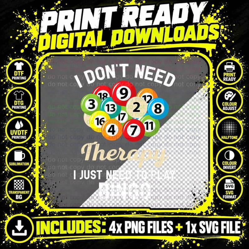 Bingo Balls T-Shirt, Funny Game Print, Party Fun Style Png SVG Digital Bundle