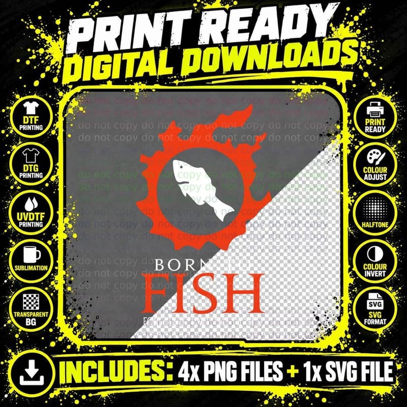 Born to Fish Forced to Save the World T-Shirt Png SVG Digital Bundle