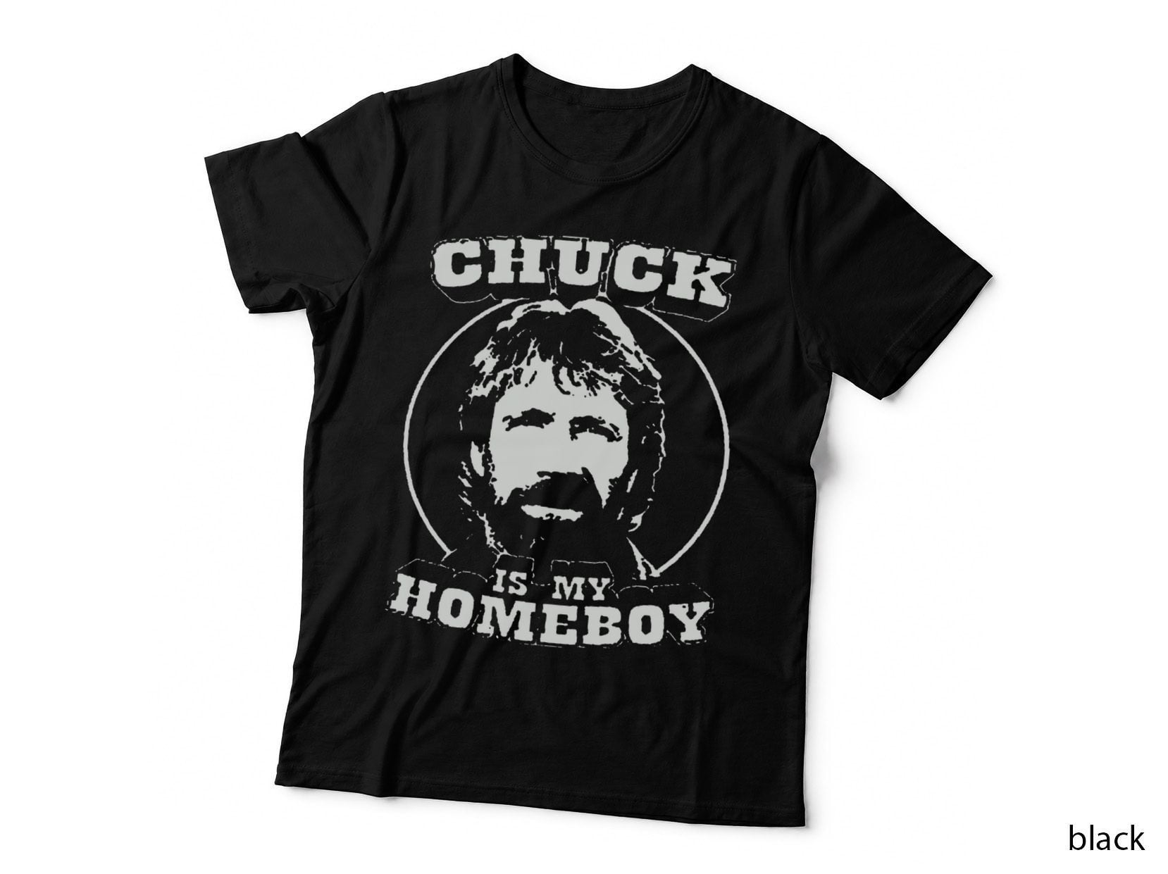 Chuck Is My Homeboy Stencil Circle Portrait, Retro Meme T-Shirt