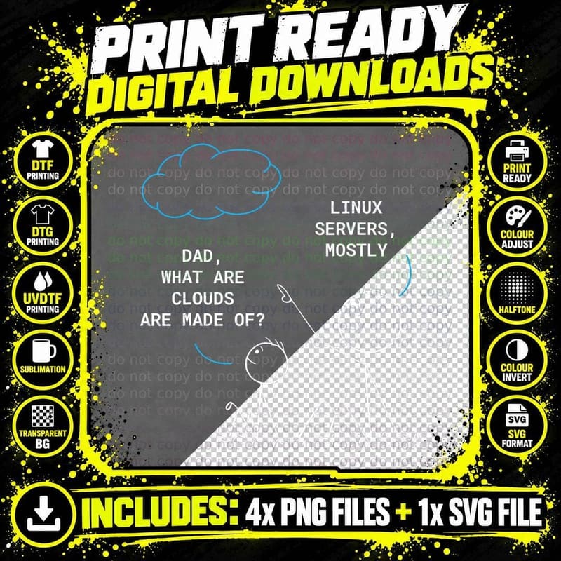 Cloud IT Professional Sys Admin Programming Coding Funny Png SVG Digital Bundle