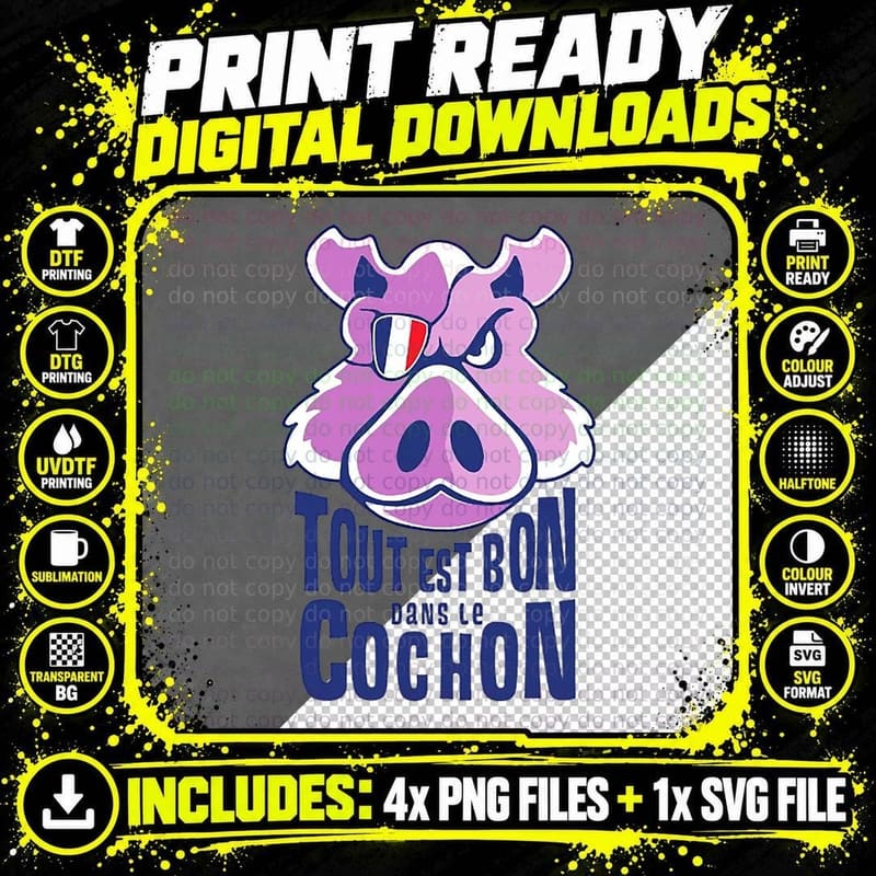 Everything Is Good in the Pig T-Shirt, Funny Sarcasm Png SVG Digital Bundle