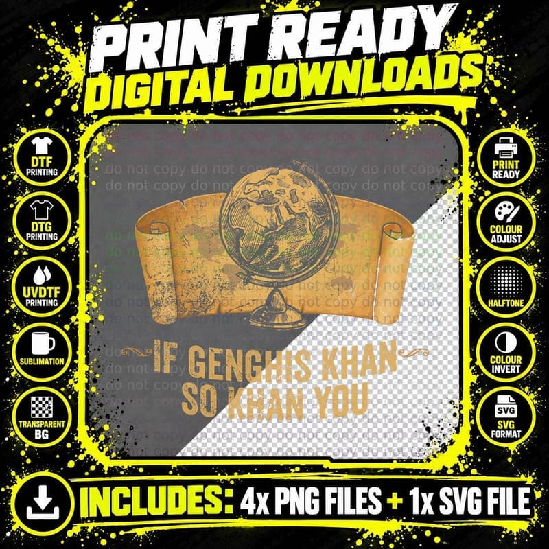 Funny Ap World History Pun If Genghis Khan So Khan You Png SVG Digital Bundle