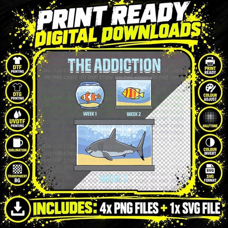 Funny Aquarium Addict T-Shirt, Fish Tank Keeper Png SVG Digital Bundle