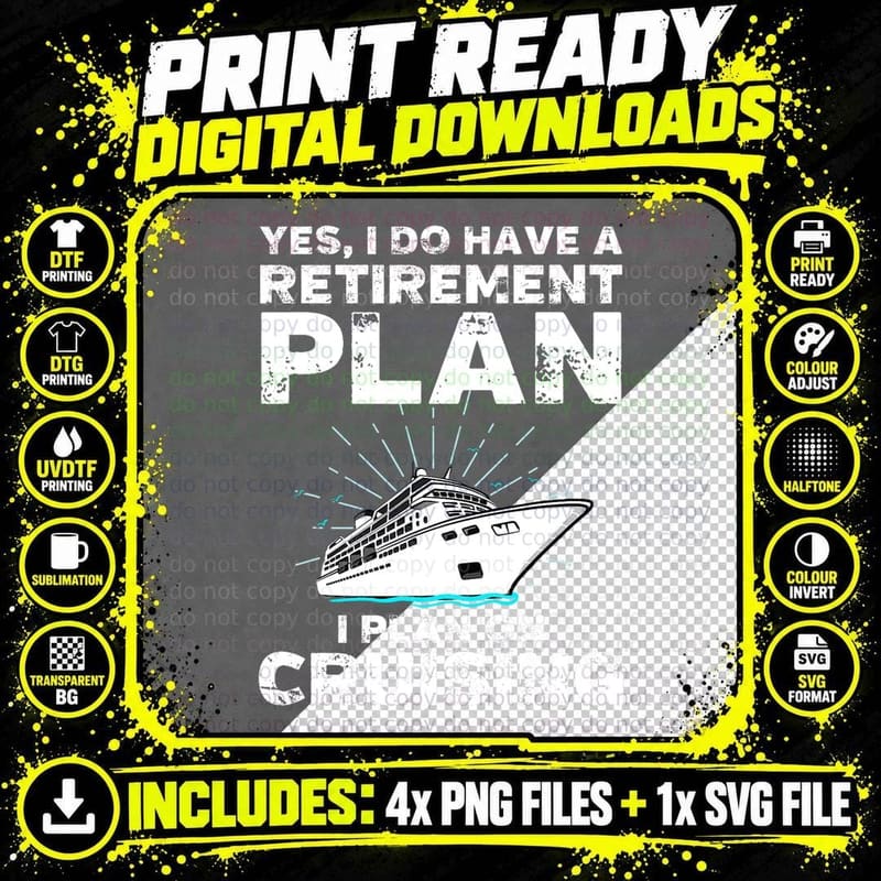 Funny Cruising Retirement T-Shirt, Retirement Humor Png SVG Digital Bundle