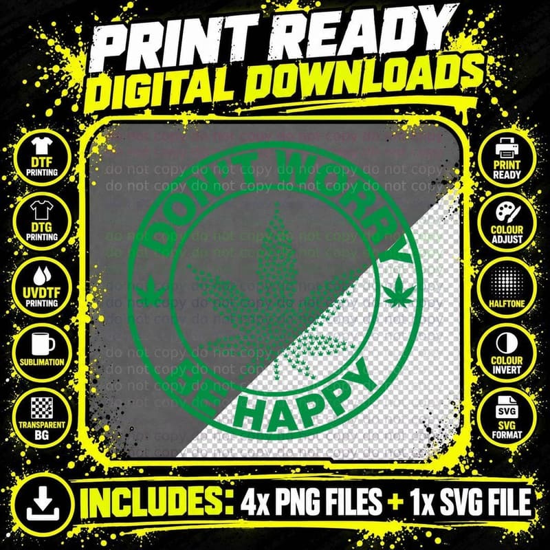 Funny Design Don't Worry Be Funny Happy Awesome Design Png SVG Digital Bundle