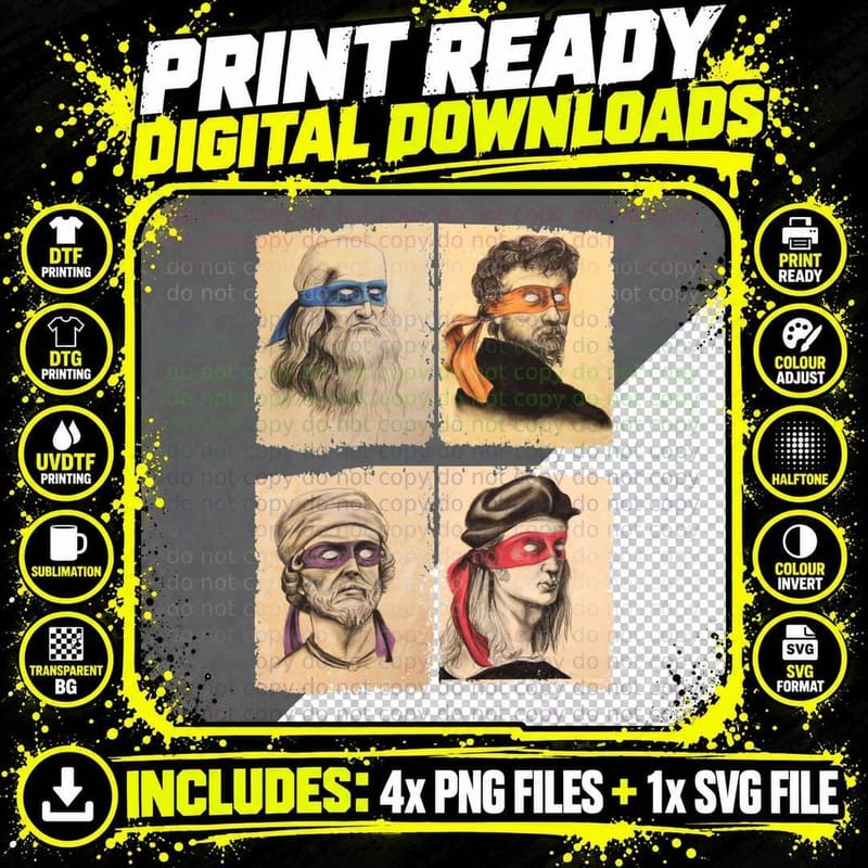 Funny Italian Artists T-Shirt Png SVG Digital Bundle