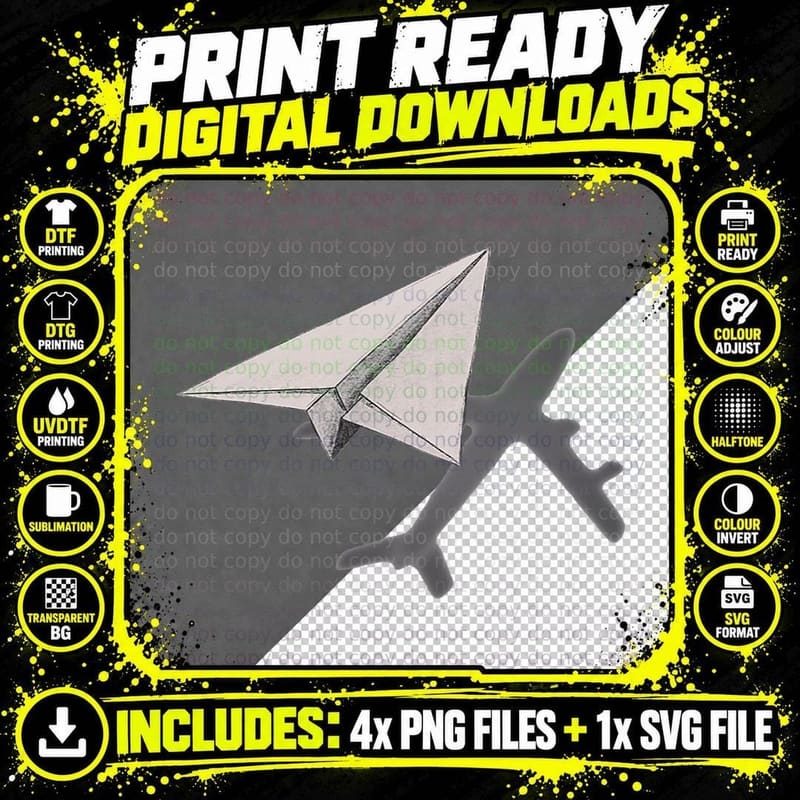 Funny Pilot Paper Airplane T-Shirt, Aviation Humor Png SVG Digital Bundle