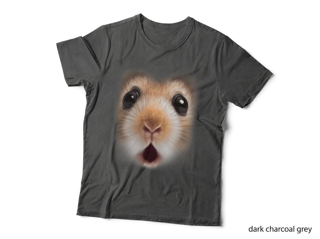 Funny Surprised Hamster Face Meme T-Shirt, White, Pet Lover Apparel