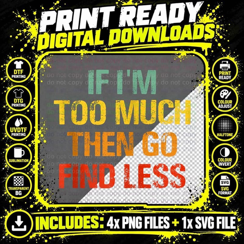 Funny Vintage Sarcastic T-Shirt, Retro Typography Print Png SVG Digital Bundle