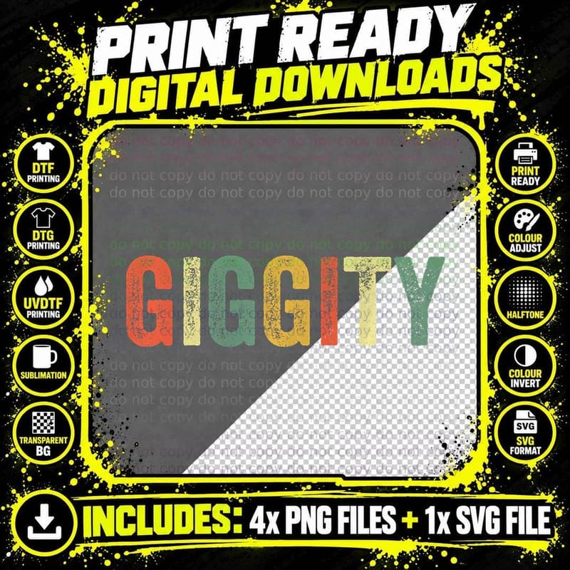 Giggity Funny Meme Inside Joke Urban Slang Viral Humor Png SVG Digital Bundle