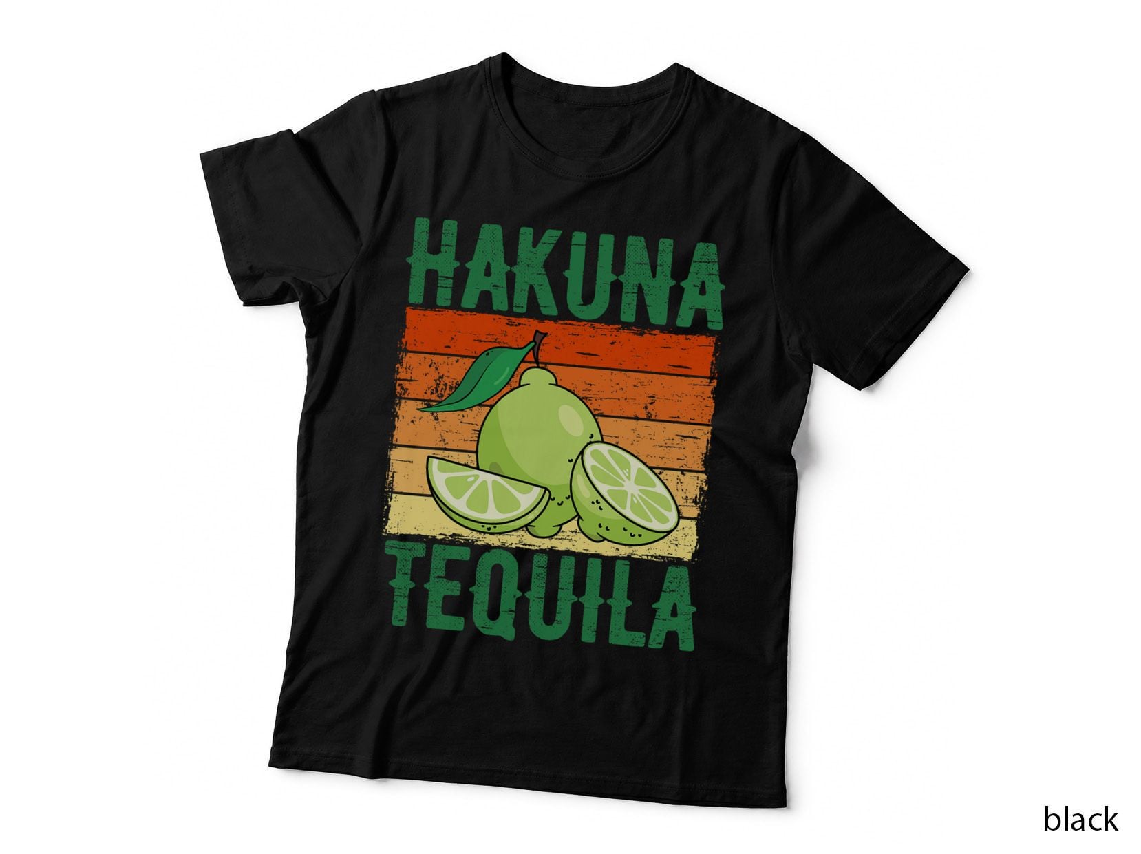 Hakuna Tequila T-Shirt, Retro Lime Citrus Design, Funny Drinking Humor