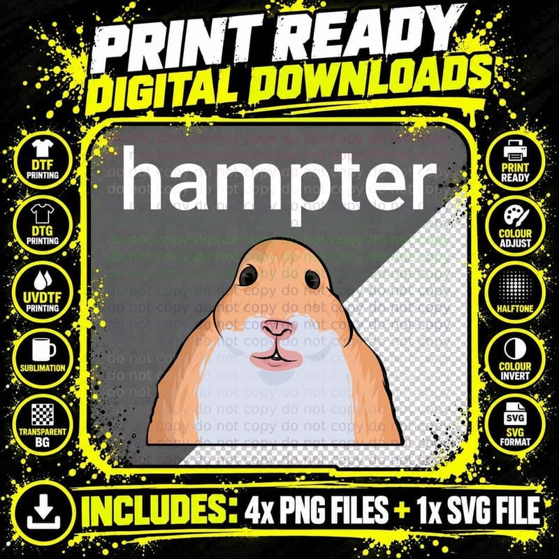 Hampter Funny Hamster Dank Meme Pullover Hoodie Png SVG Digital Bundle