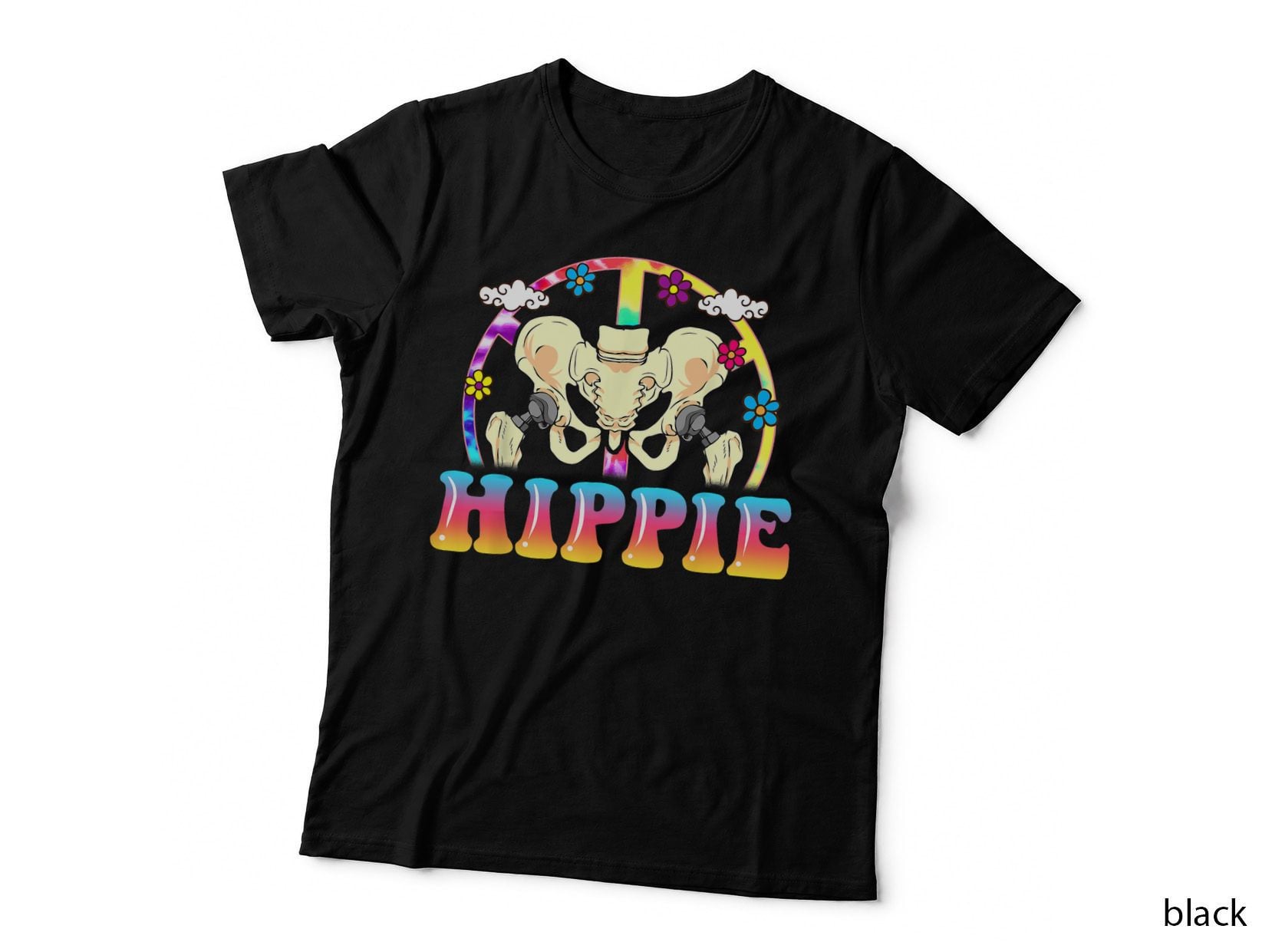Hippie Hip Replacement Joint Surgery Funny Recovery Fun Gift T-Shirt