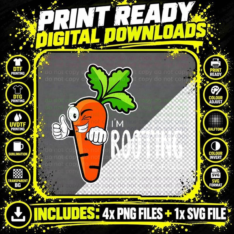 I'm Rooting for You Red Beetroot Vegetable Vegetarian Png SVG Digital Bundle