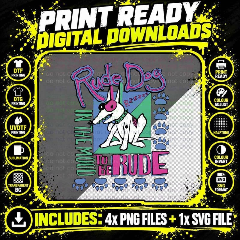 IN THE MOOD TO BE RUDE T-Shirt Png SVG Digital Bundle