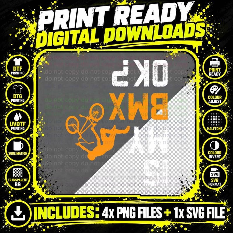 Is My Bmx OK Funny T-Shirt, Crashed Rider Orange Png SVG Digital Bundle