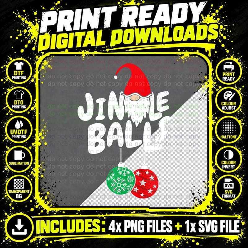 Jingle Balls Tinsel Tits Funny Matching Couple Chestnuts Png SVG Digital Bundle