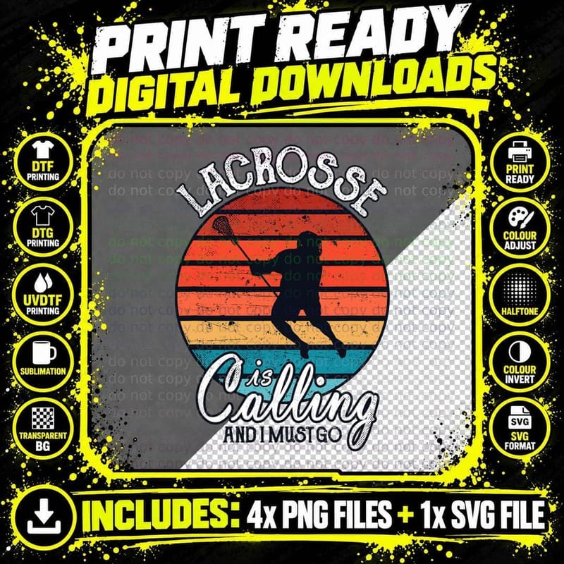 Lacrosse Calling, Cool Funny Players Teams Champions Png SVG Digital Bundle
