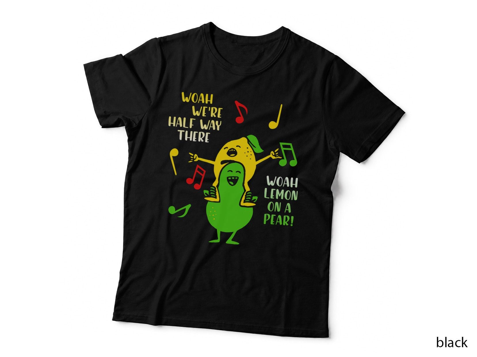 Lemon on a Pear Funny Foodie Lyric Meme T-Shirt, White, Music Lover Style