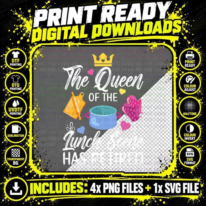 Lunch Lady Retirement T-Shirt, Retirement Humor Png SVG Digital Bundle