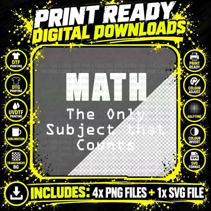 Math Only Subject Counts T-Shirt, Funny Science Meme Png SVG Digital Bundle