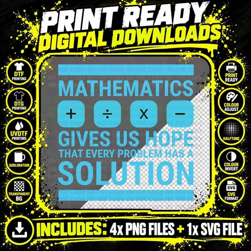 Mathematics Give Us Hope Cute Funny Gift Png SVG Digital Bundle