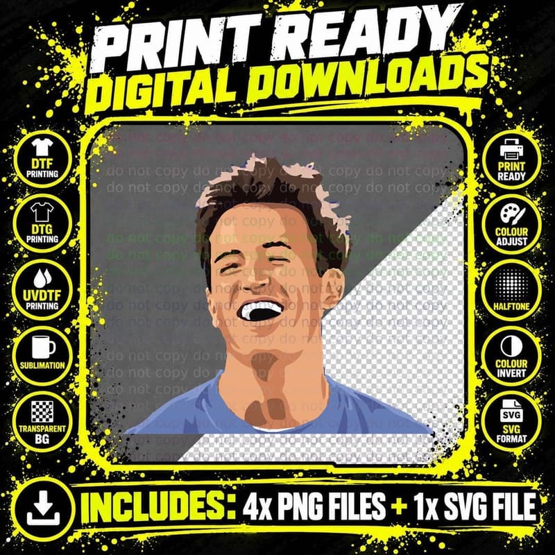 Matthew Perry Laughing T-Shirt, Comedy Humor Png SVG Digital Bundle