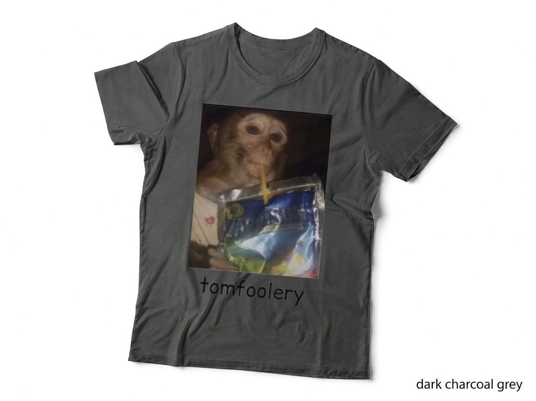 Monkey Drinking from Can T-Shirt, Animal Humor, Pet Lover Apparel