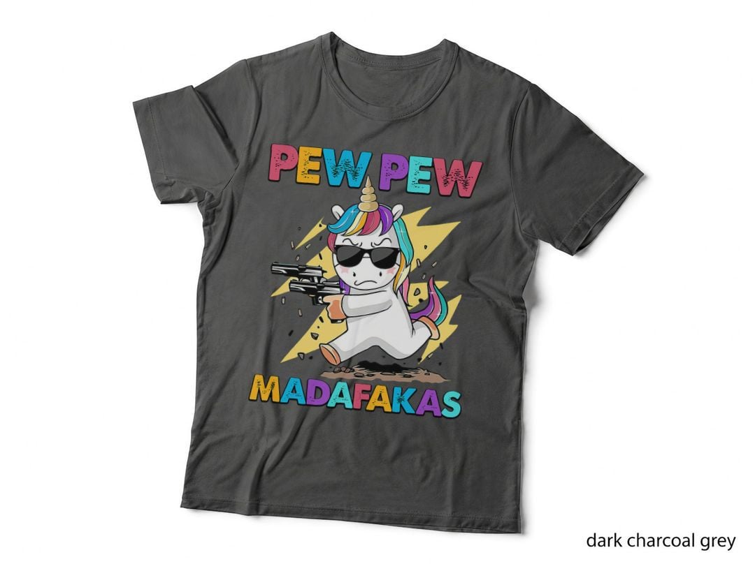 Pew Pew Madafak.as Funny Animal Lovers Meme Unicorn Lover T-Shirt