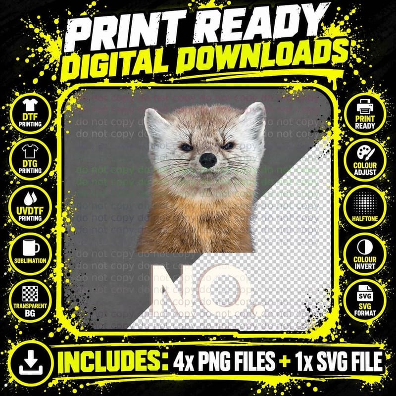Pine Marten Funny Animal Meme T-Shirt, White Png SVG Digital Bundle