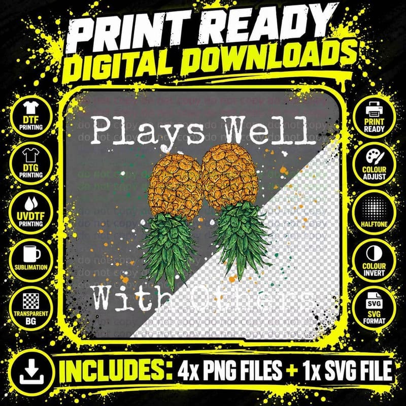 Pineapple Swinger T-Shirt, Swingers Apparel Png SVG Digital Bundle