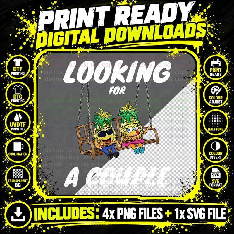 Pineapple Swingers T-Shirt, Funny Summer Vibes Png SVG Digital Bundle