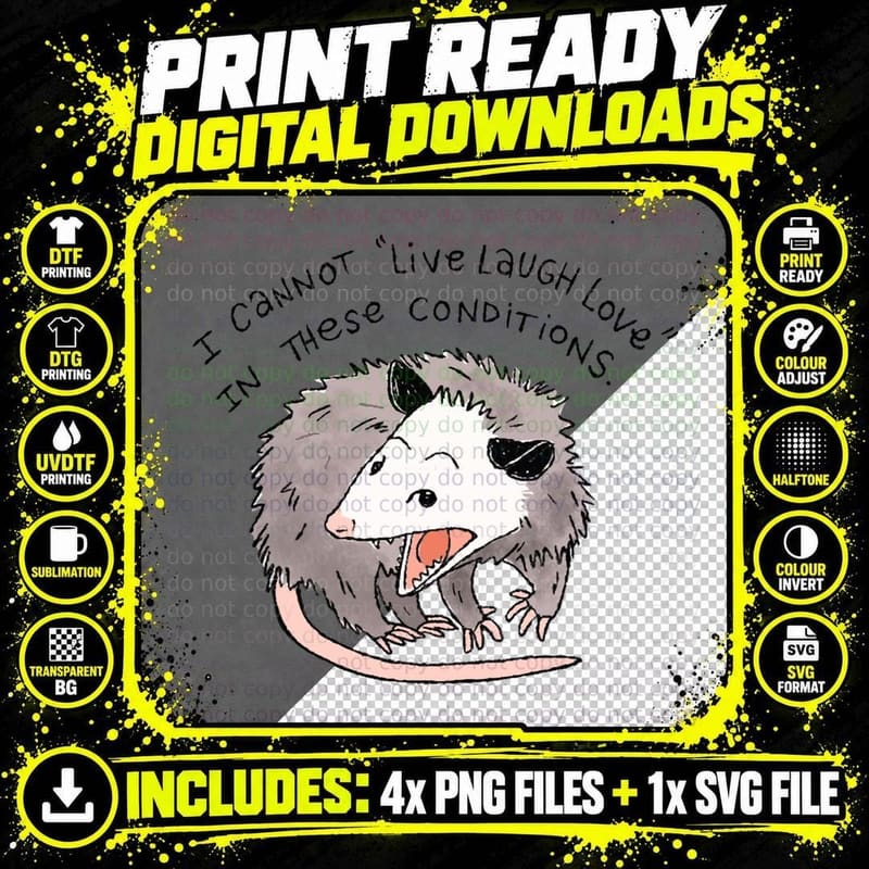 Possum Sarcasm T-Shirt, Funny Sarcasm, Pet Lover Apparel Png SVG Digital Bundle