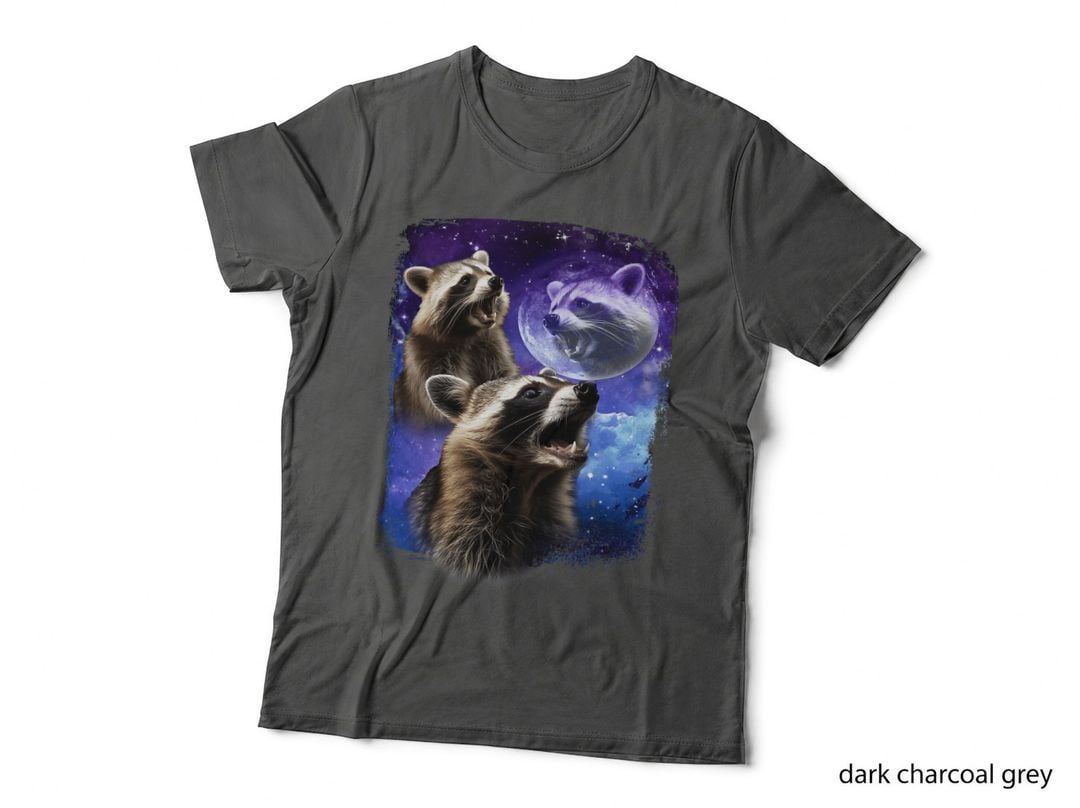 Racoons Howling at the Moon Funny Three Racoon Meme Vintage T-Shirt