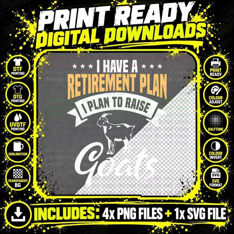 Retirement Plan Goats T-Shirt, Livestock Humor Png SVG Digital Bundle