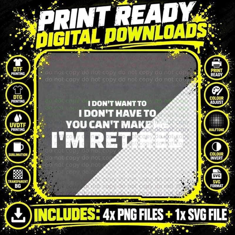 Retirement T-Shirt, Funny Retirement Gift Png SVG Digital Bundle