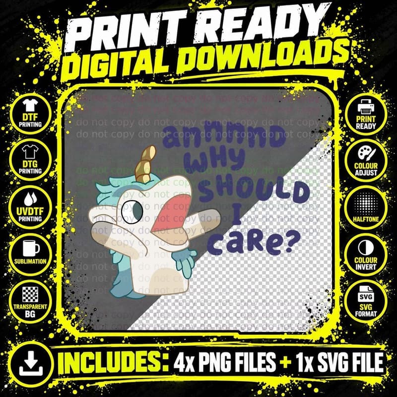 Sarcasm Unicorn T-Shirt, Funny Sarcasm Design Png SVG Digital Bundle