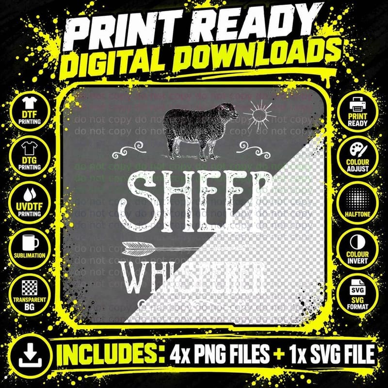 Sheep Whisperer T-Shirt, Funny Design Gift Png SVG Digital Bundle
