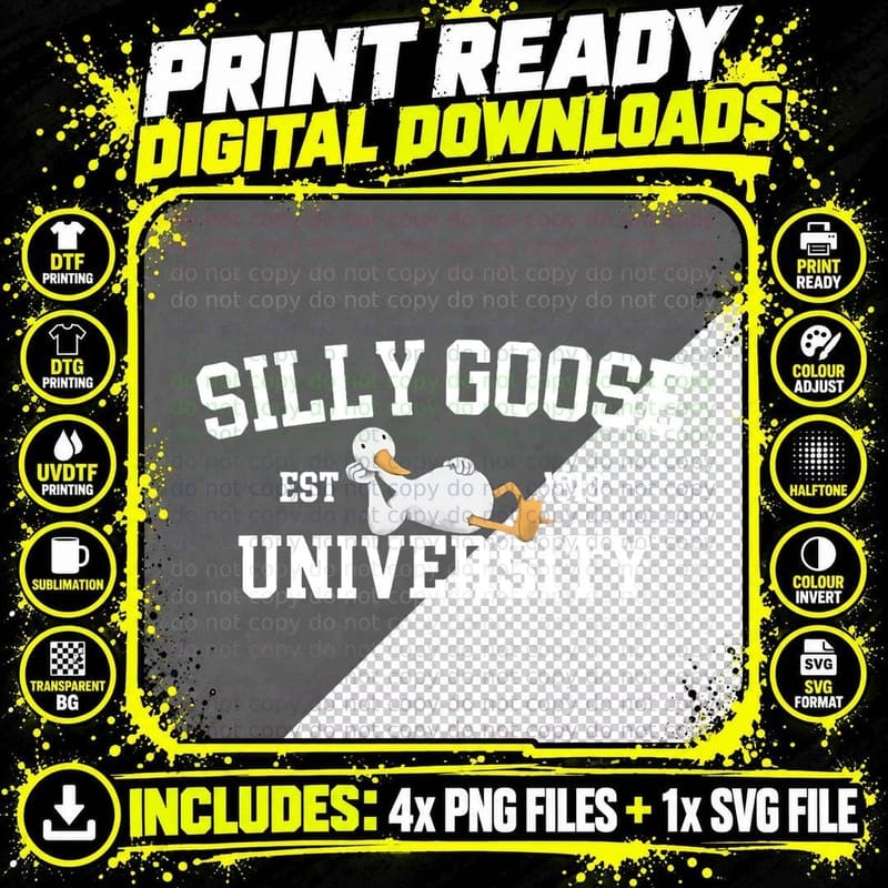Silly Goose T-Shirt, Funny Animal Design Png SVG Digital Bundle