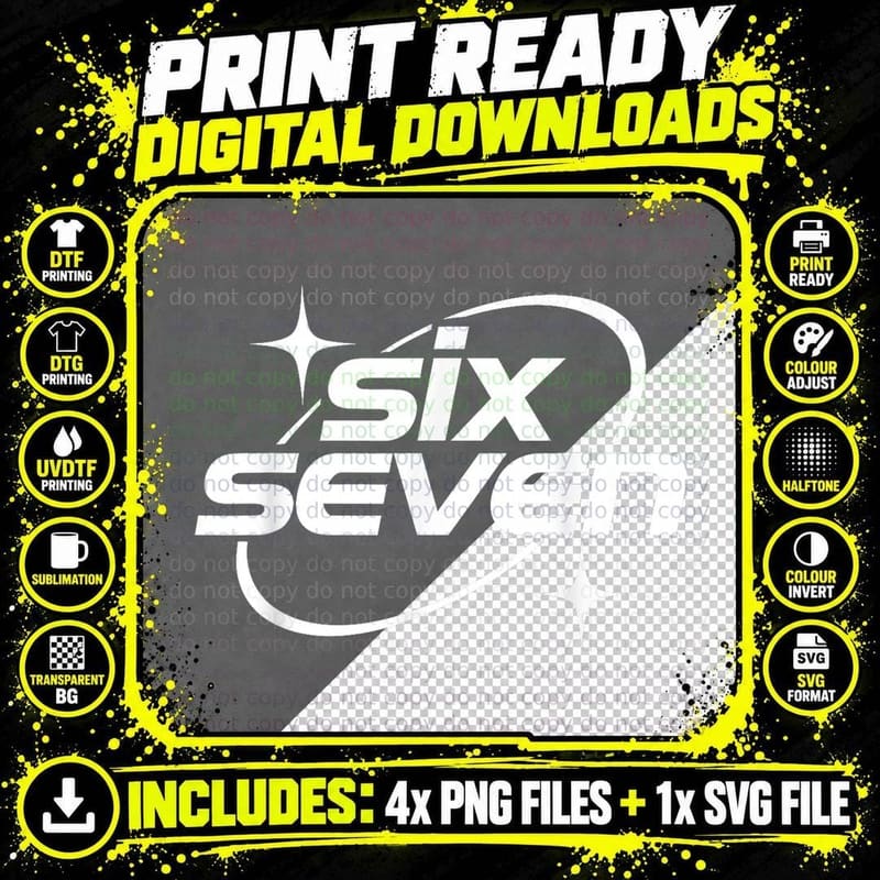Six Seven Cursive Swirl T-Shirt, Viral Meme Text Art Png SVG Digital Bundle