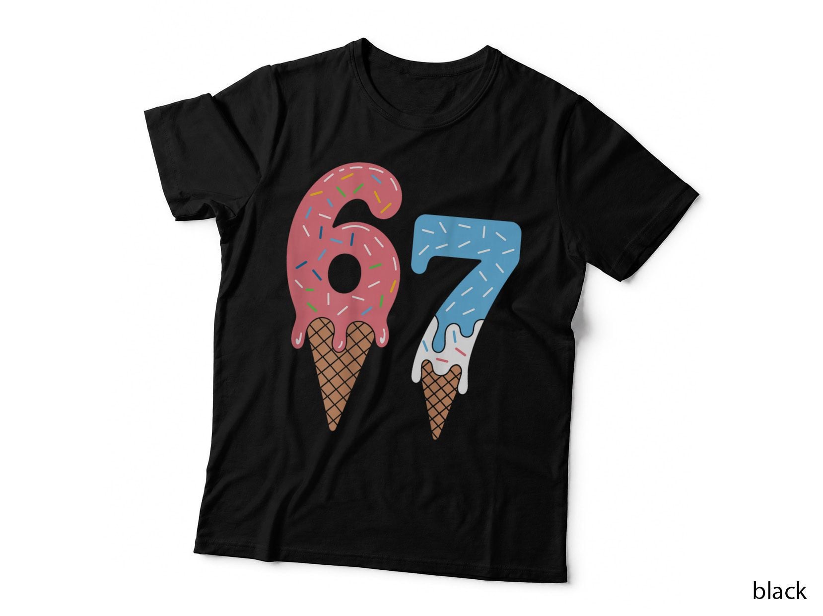 Six Seven Shirt, Fun Ice Cream Funny, Popular Trending Meme 67 Kids T-Shirt