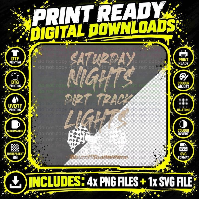 Sprint Car Racing Dirt Track Late Model T-Shirt Png SVG Digital Bundle