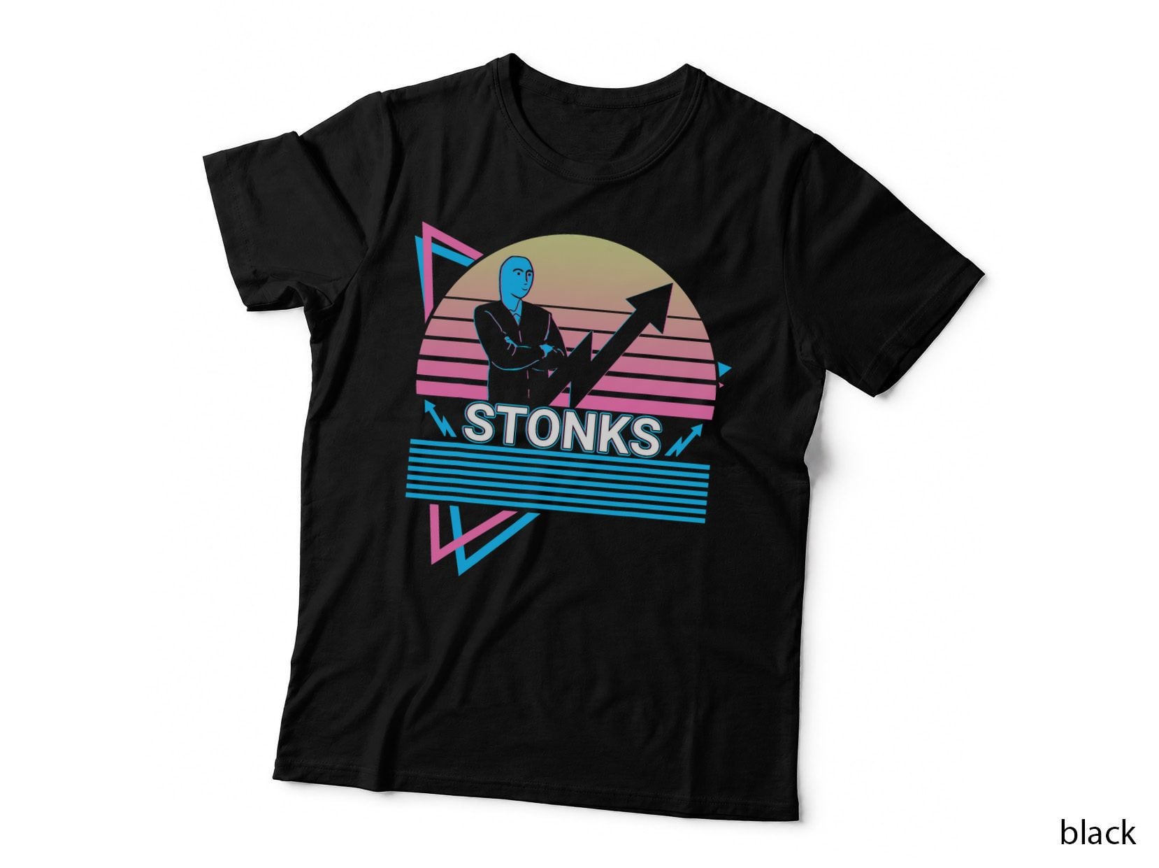 Stonks Meme Funny Stock Trader Trading Retro T-Shirt