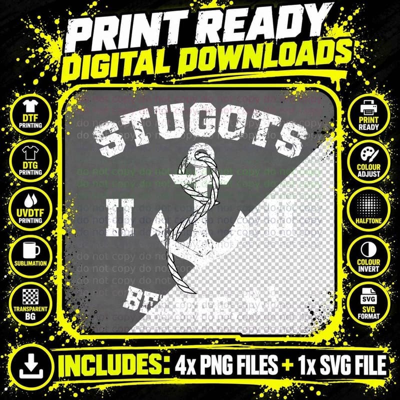 Stugots Belmar NJ Anchor Distressed Sarcastic Boating Png SVG Digital Bundle