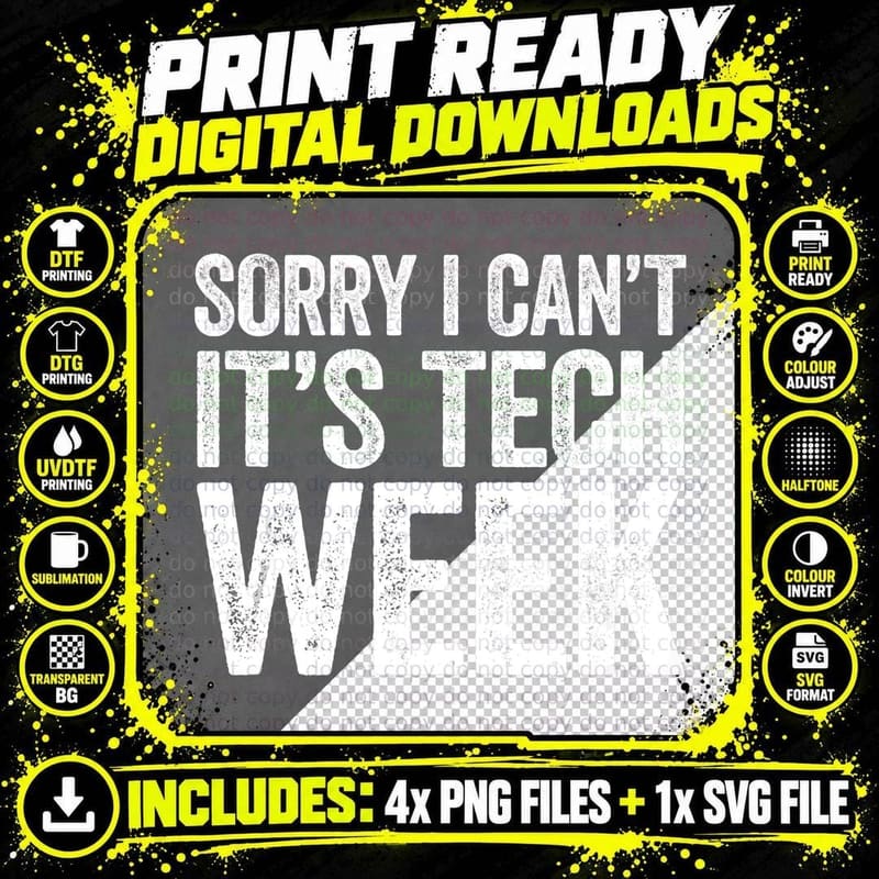 Tech Week Theatre Rehearsal T-Shirt, White Png SVG Digital Bundle