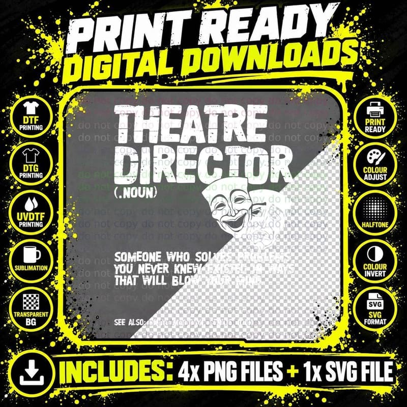 Theatre Director Definition T-Shirt, Broadway Humor Png SVG Digital Bundle