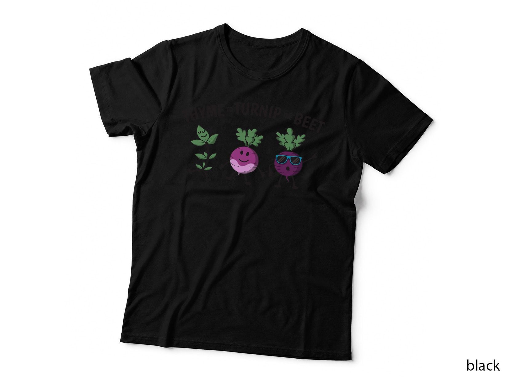 Thyme to Turnip the Beet T-Shirt, Cartoon Vegetables Pun, Funny Gardening